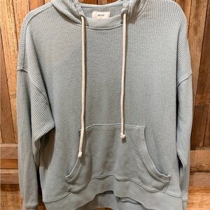 Aerie Cozy light blue Hooded Waffle knit